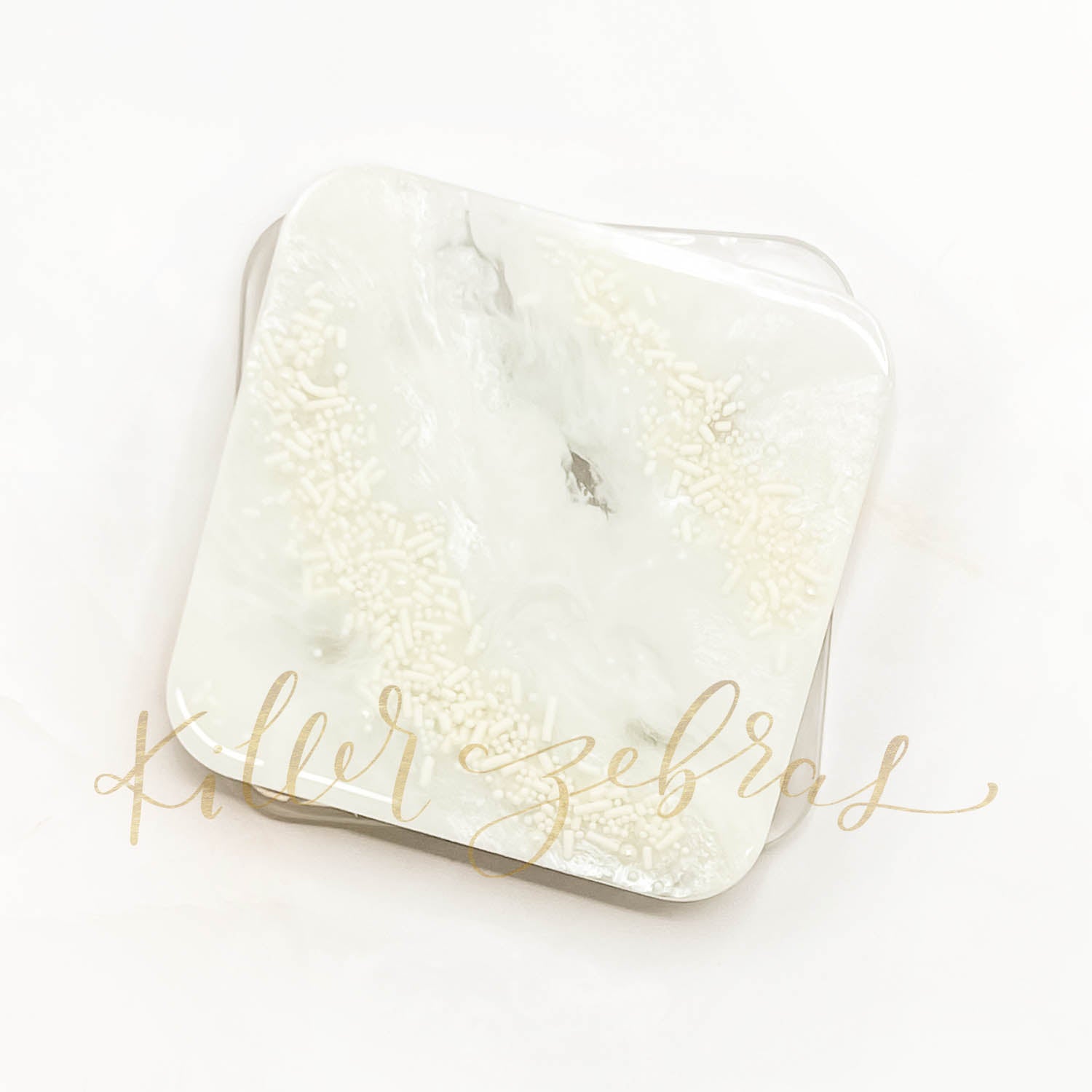 Turntable IVORY SPRINKLE MARBLE Magnetic Cookie Turntable