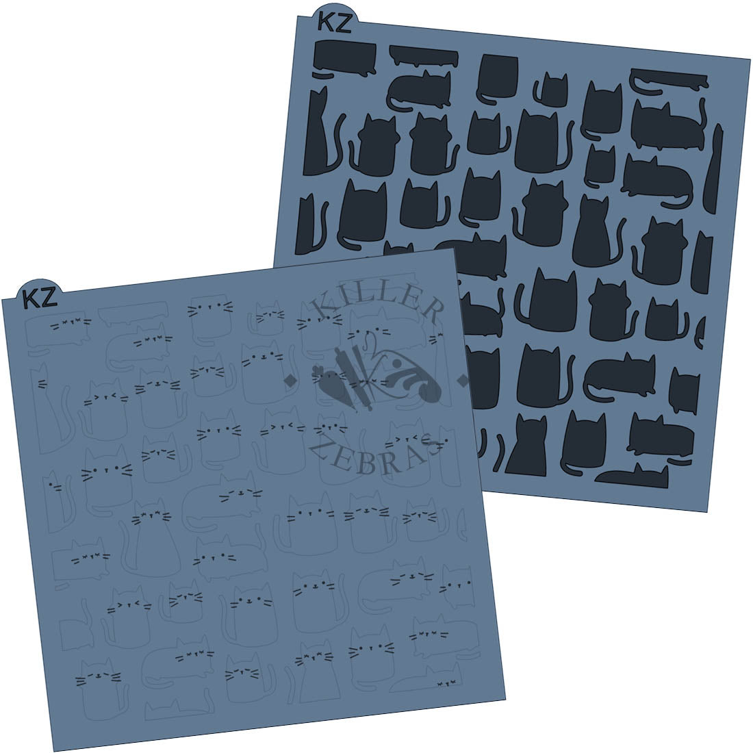 5.5 x 5.5 Stencil Kitten – Layered Cookie Stencil