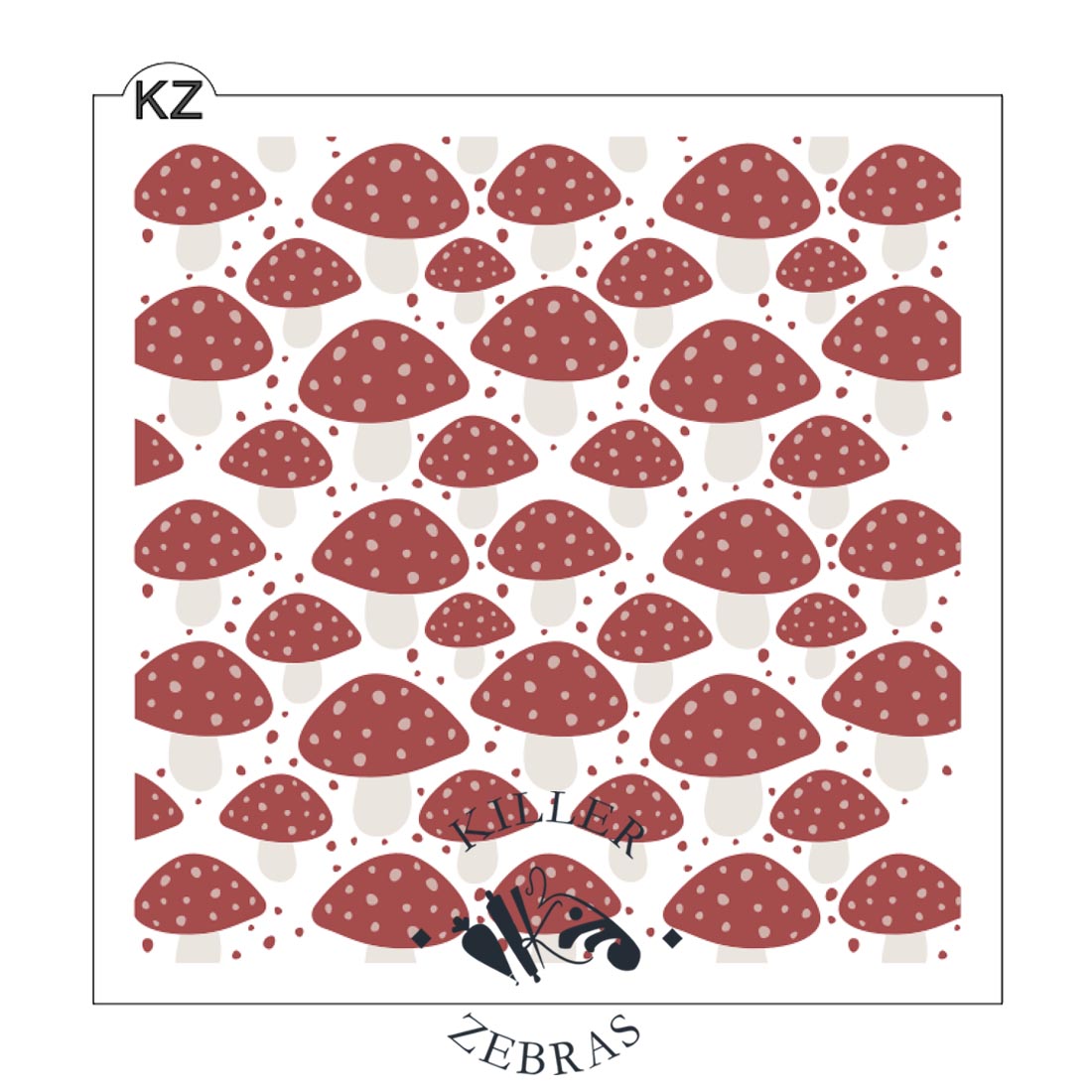 5.5 x 5.5 Stencil Mushrooms 2 Part Stencil