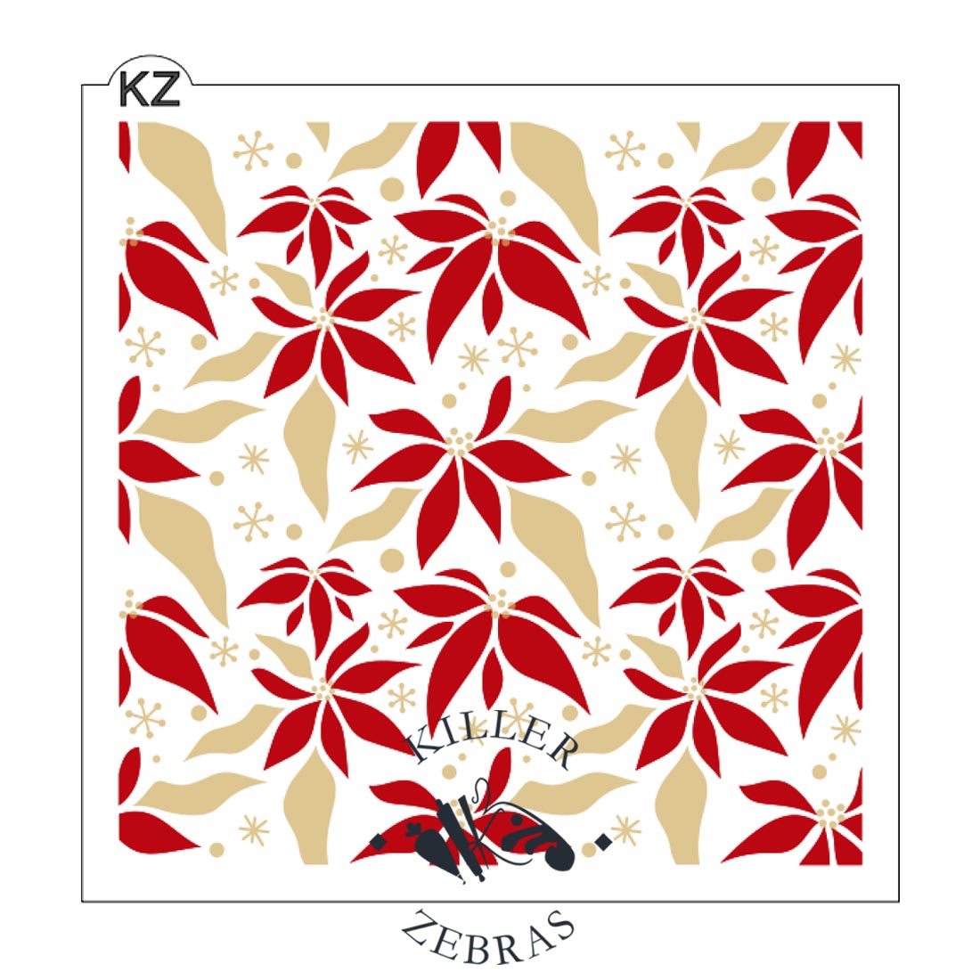 5.5 x 5.5 Stencil Poinsettias 2 Part Stencil