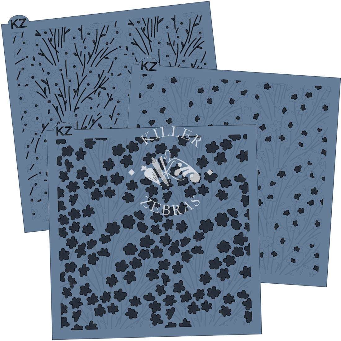 5.5 x 5.5 Stencil Pretty Posies 3 Part Stencil