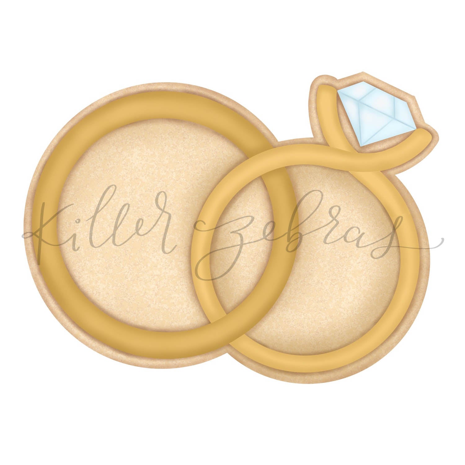 Cookie Cutters Entwined Wedding Rings Cutter/Stencil