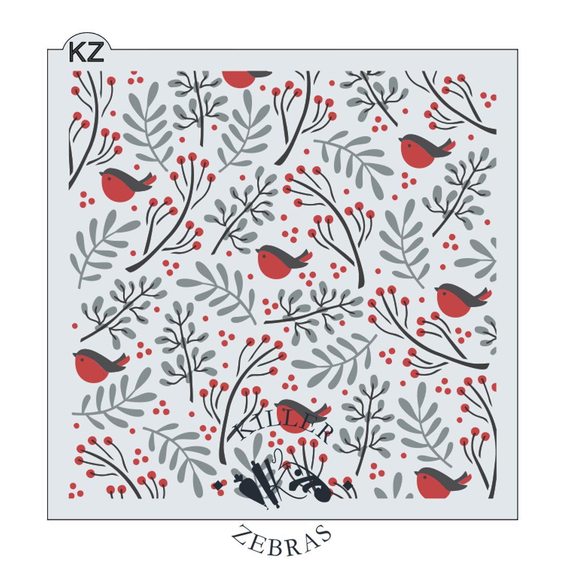 5.5 x 5.5 Stencil Winterberries 3 Part Stencil