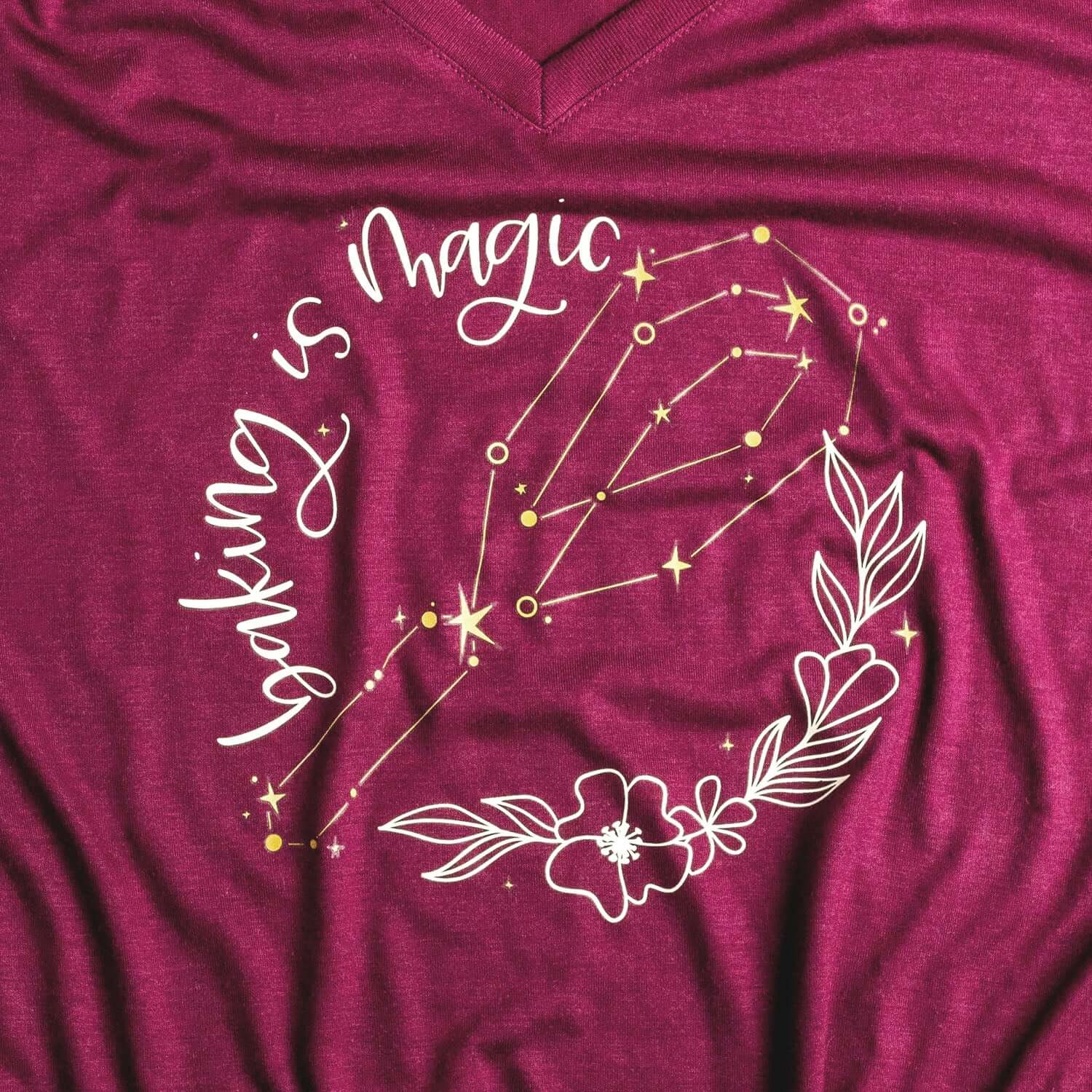 Shirts Baking Is Magic Women's Slouchy V-Neck Tee