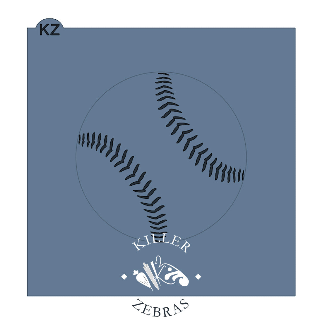 5.5 x 5.5 Stencil Circle Matching Stencils Baseball
