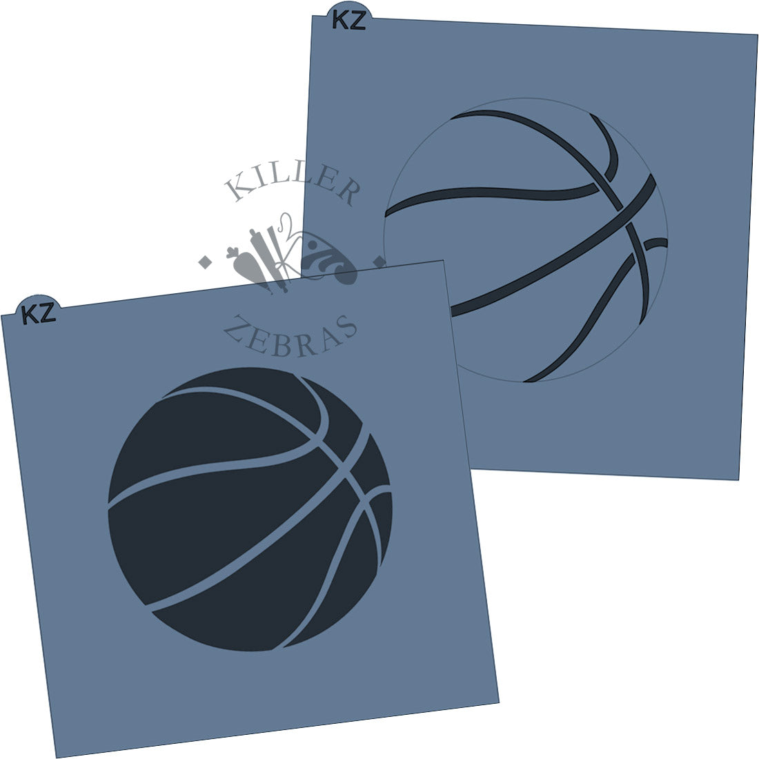 5.5 x 5.5 Stencil Circle Matching Stencils Basketball 2 Part