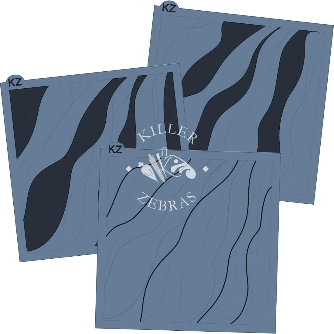 5.5 x 5.5 Stencil Bohemian Color Block 3 Part Stencil