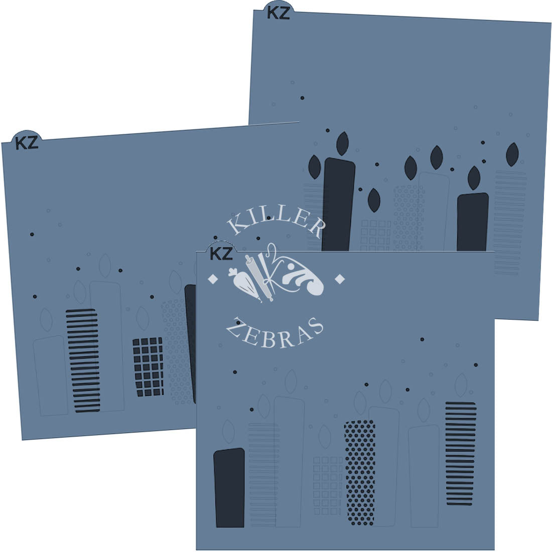 5.5 x 5.5 Stencil Candles 3 Part Stencil