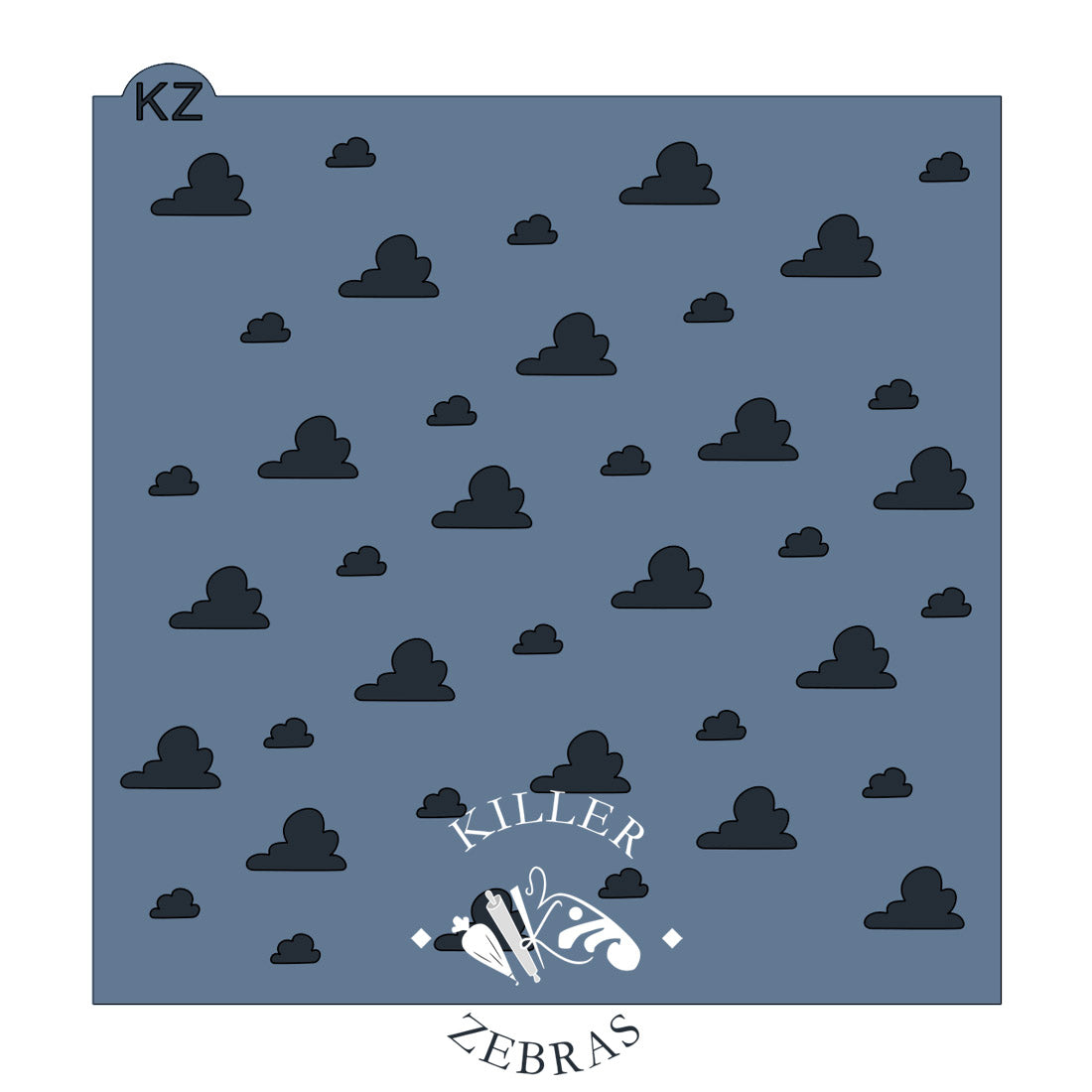 5.5 x 5.5 Stencil Cartoon Clouds – Cookie Stencil