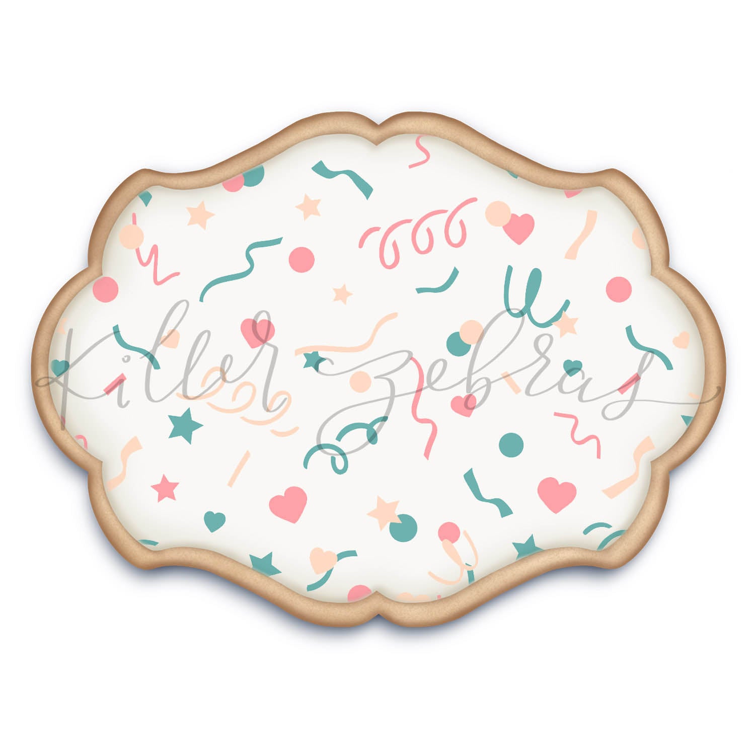 cookie stencil with differently shaped confetti