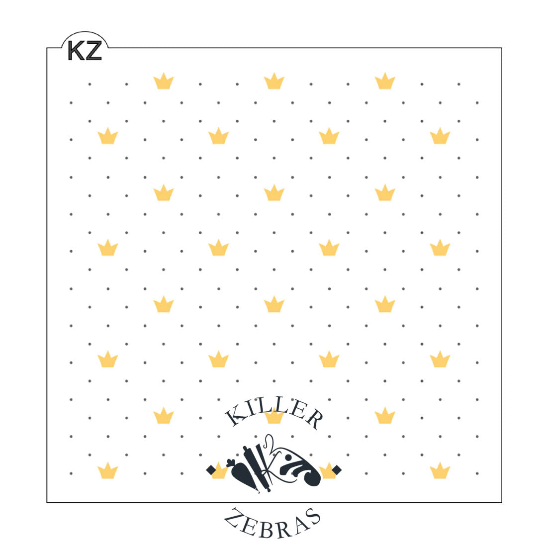 5.5 x 5.5 Stencil Crowns and Dots – Layered Cookie Stencil