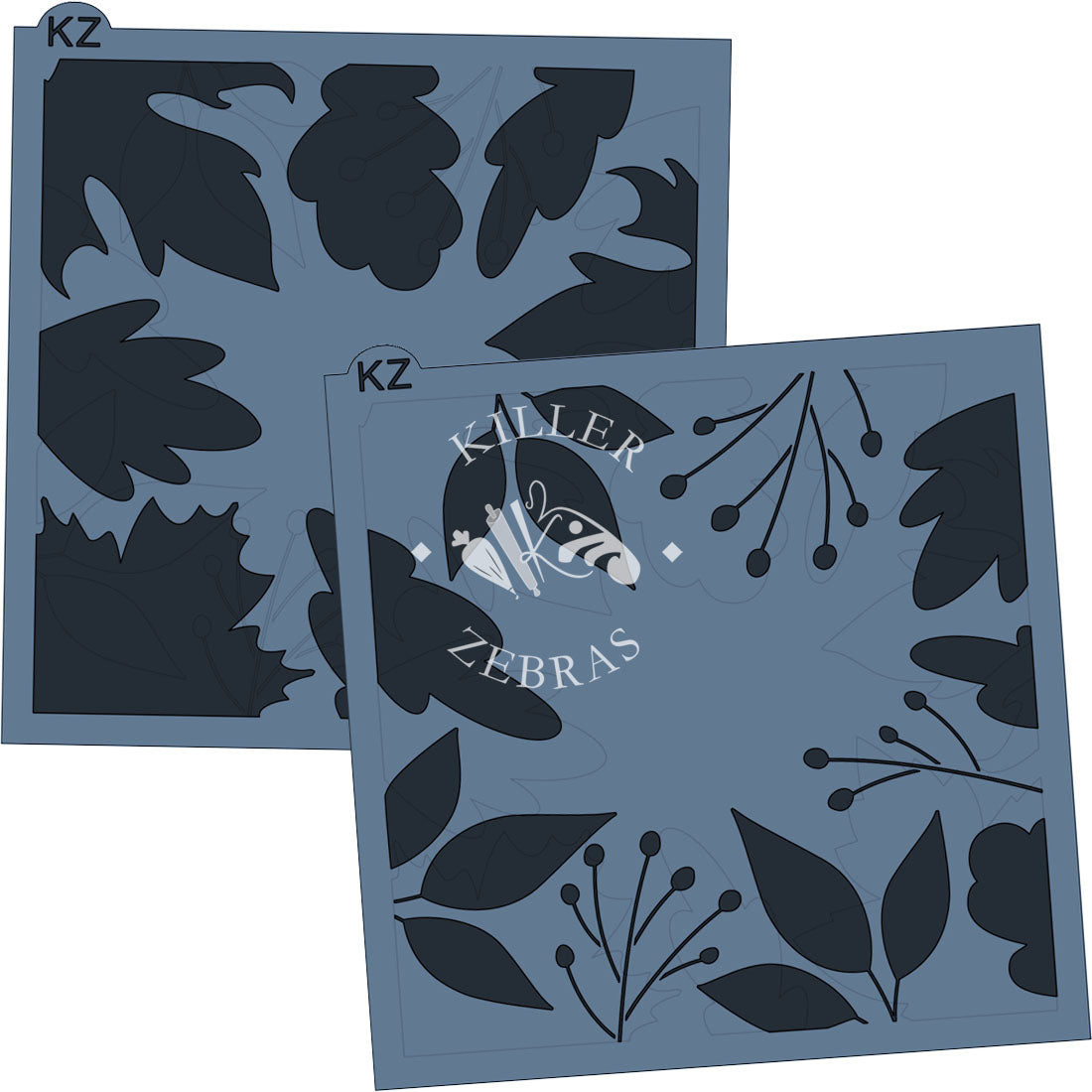 5.5 x 5.5 Stencil Fall Leaf Frame – Layered Cookie Stencil