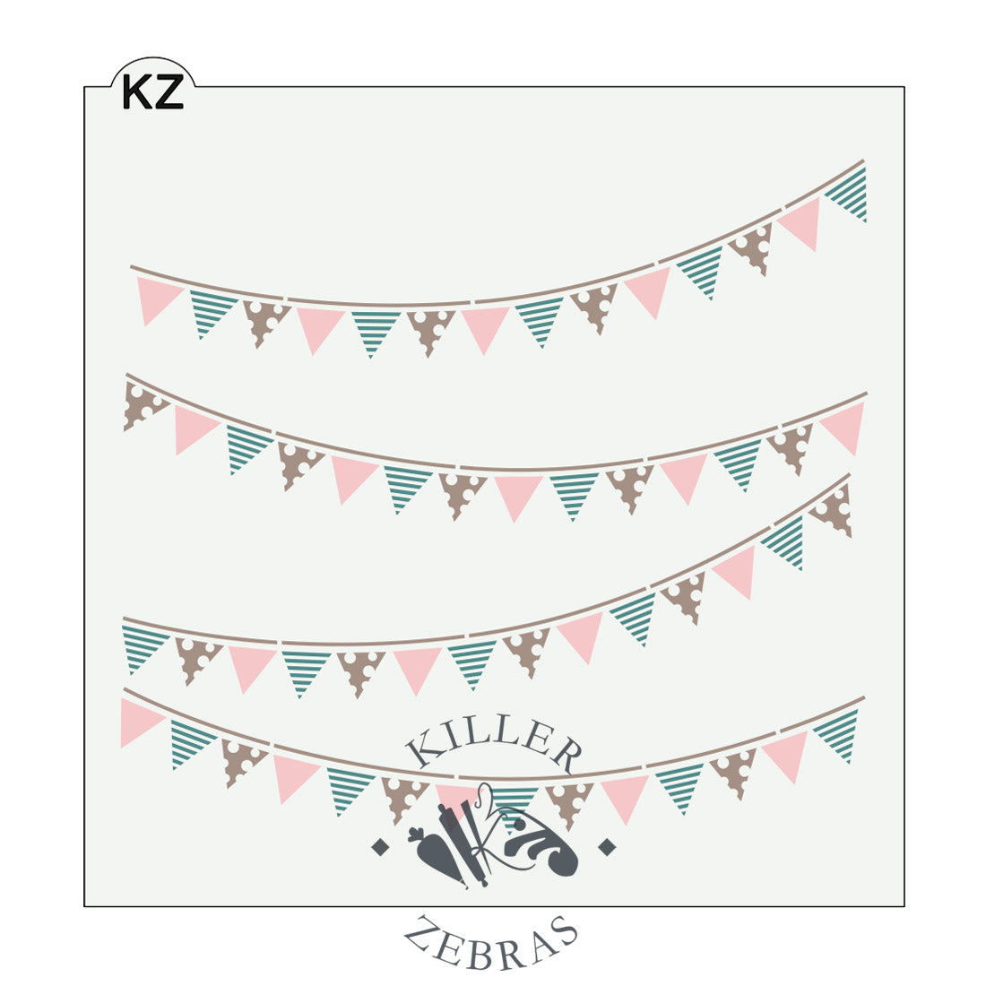 5.5 x 5.5 Stencil Flag Banner 3 Part Stencil