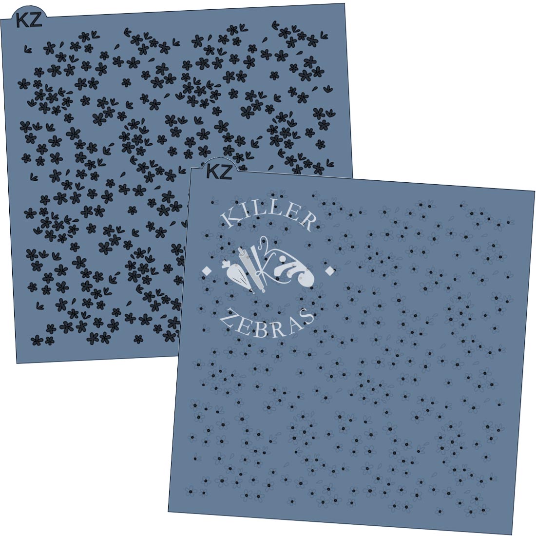 5.5 x 5.5 Stencil Flowerettes 2 Part Stencil