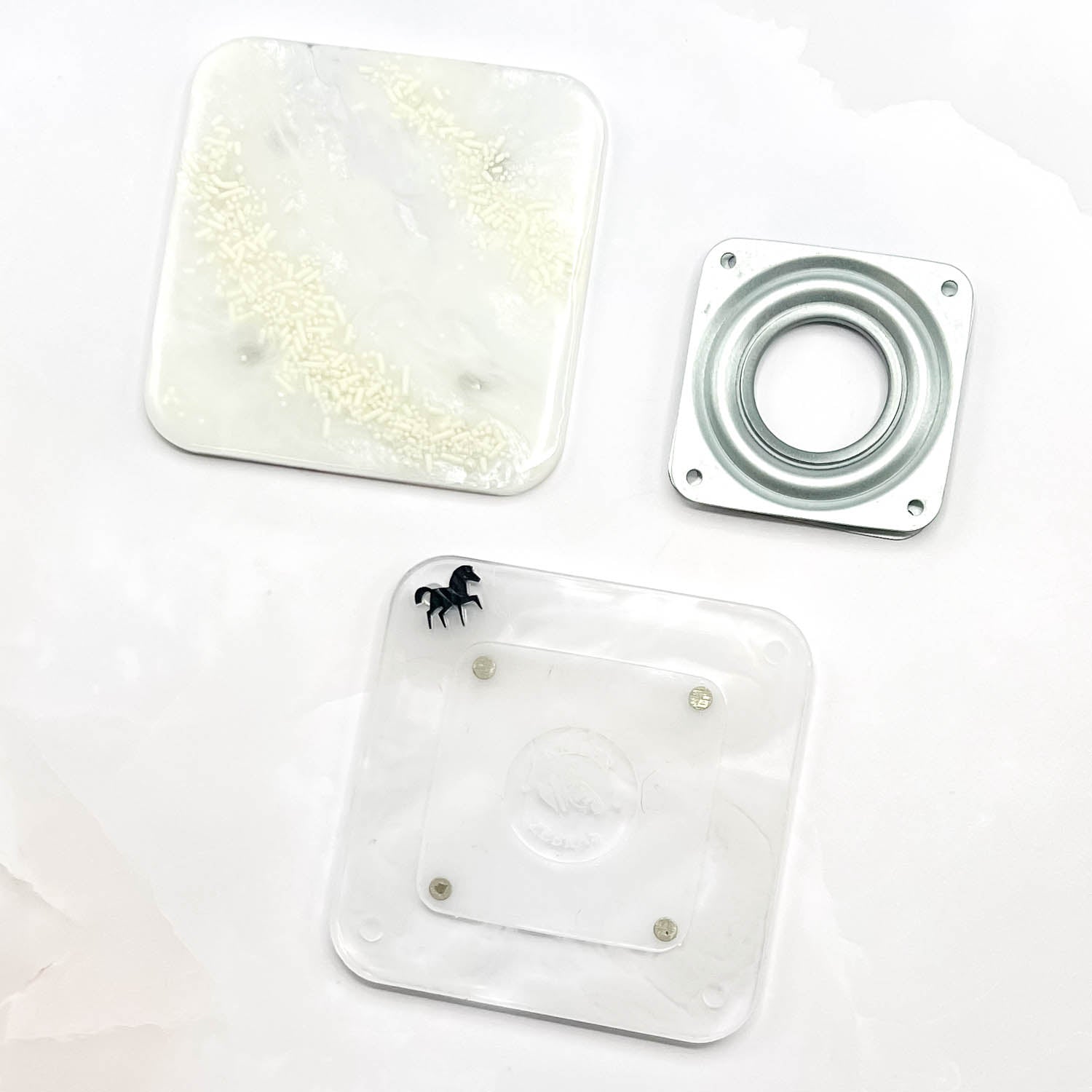 Turntable IVORY SPRINKLE MARBLE Magnetic Cookie Turntable