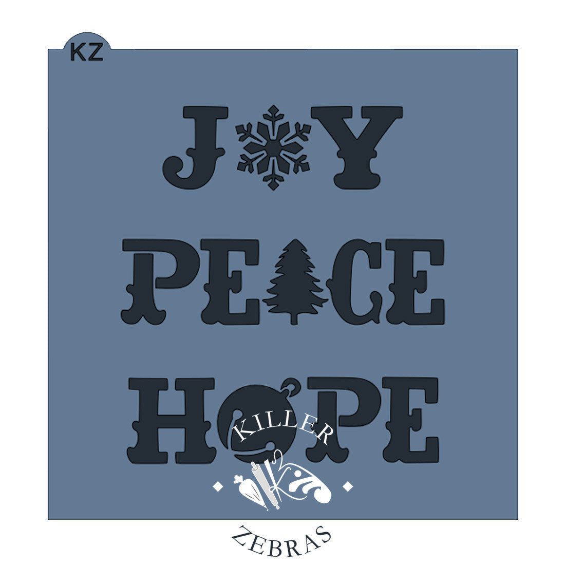 Joy Peace Hope Typography Stencil