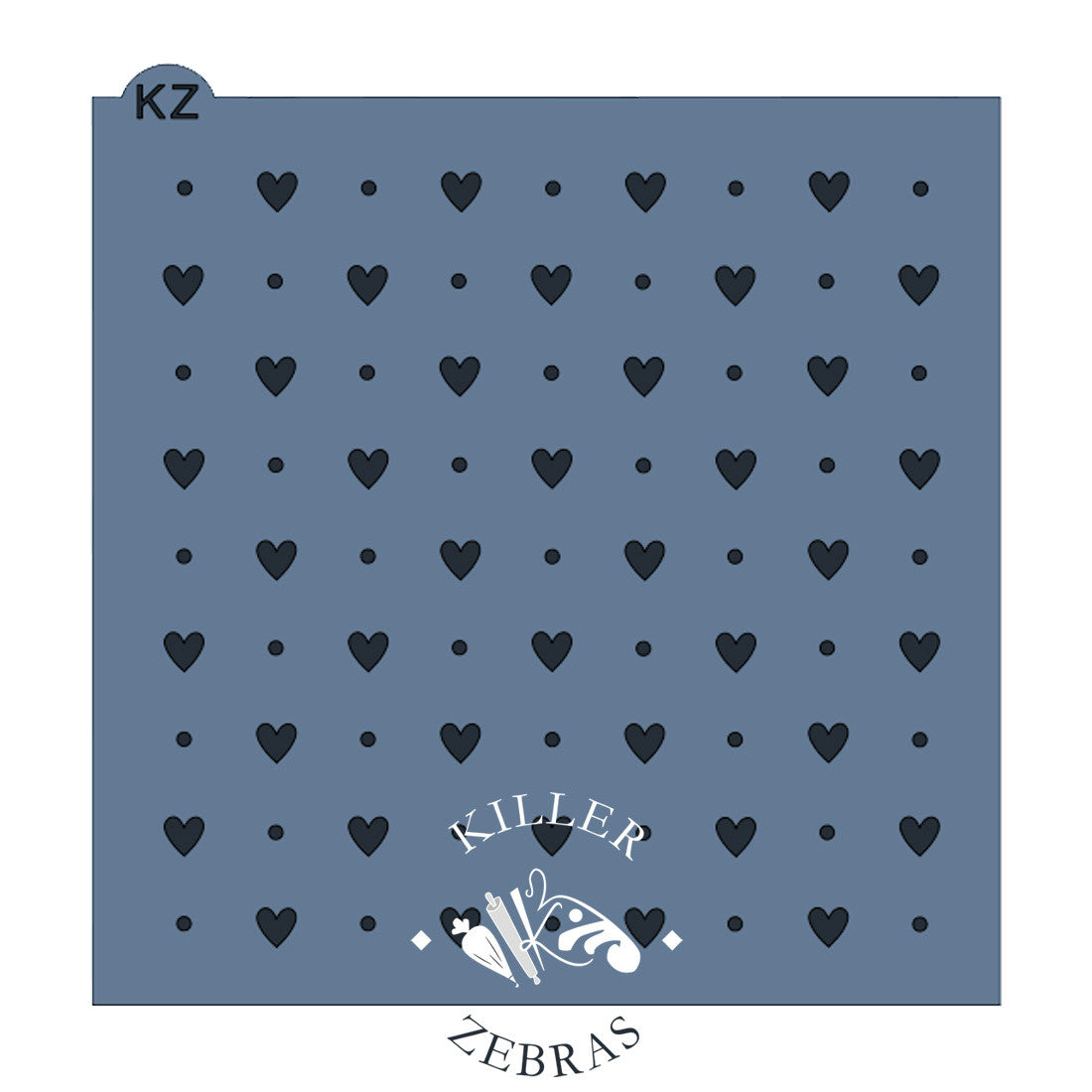 Polka Dot Hearts Stencil