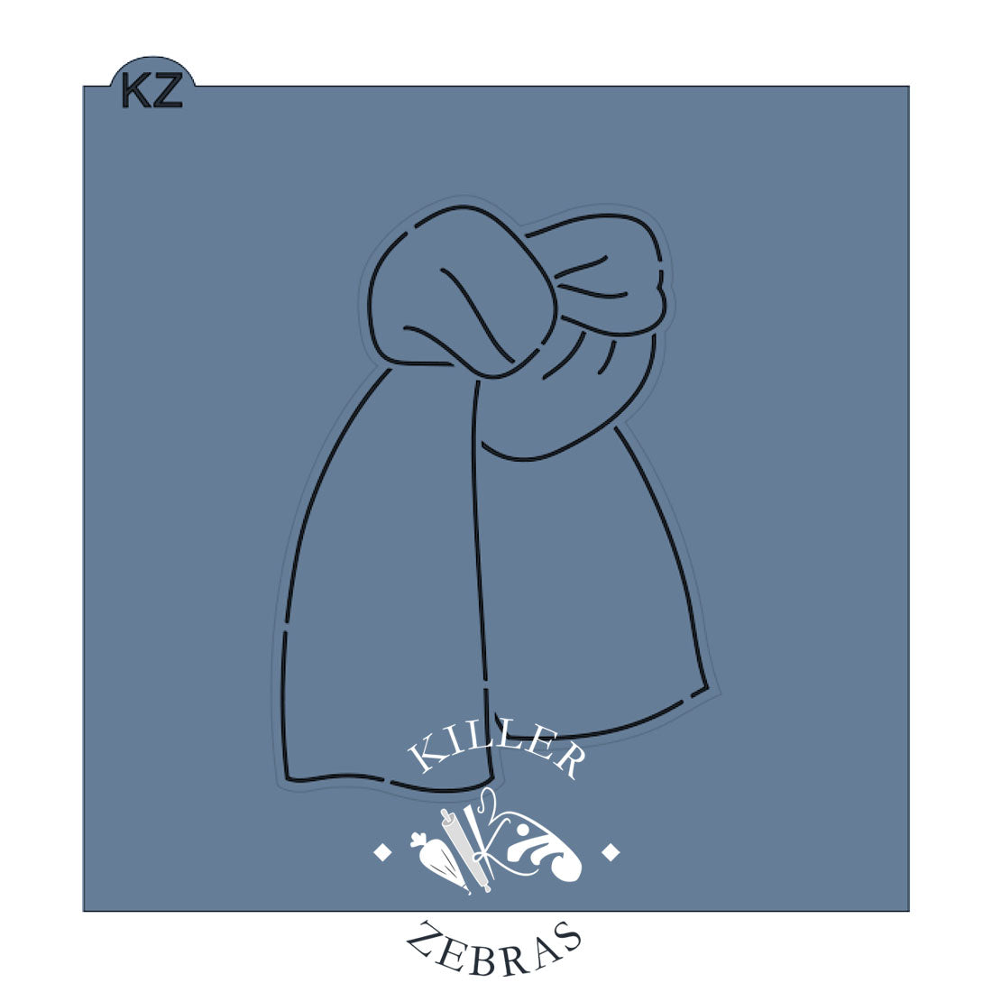 Cookie Cutters Knotted Scarf Cutter/Stencil No Cutter Outline Stencil Only