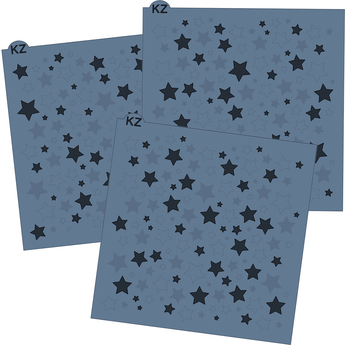 5.5 x 5.5 Stencil Scattered Stars 3 Part