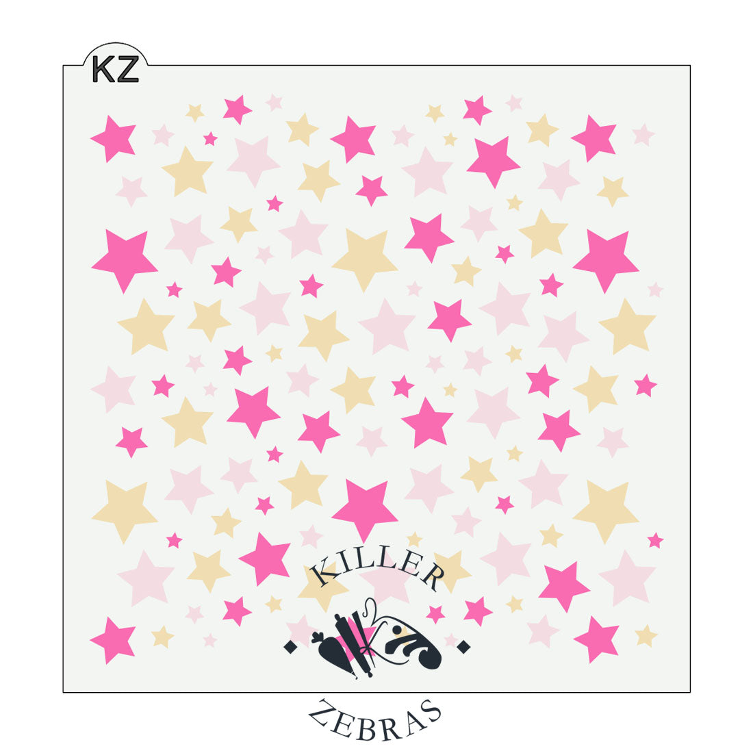 5.5 x 5.5 Stencil Scattered Stars 3 Part