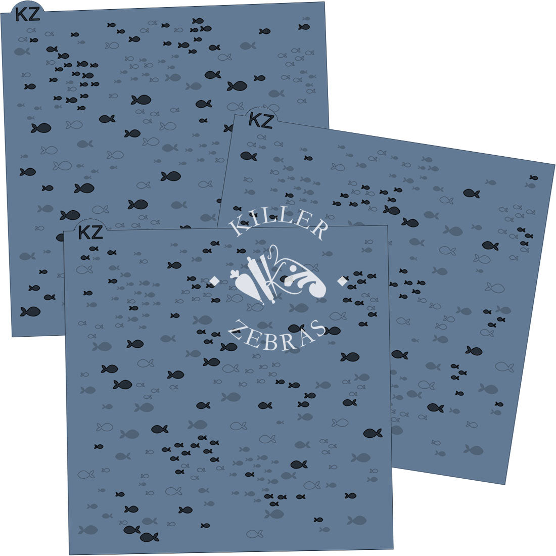 5.5 x 5.5 Stencil Schools of Fish – Layered Cookie Stencil
