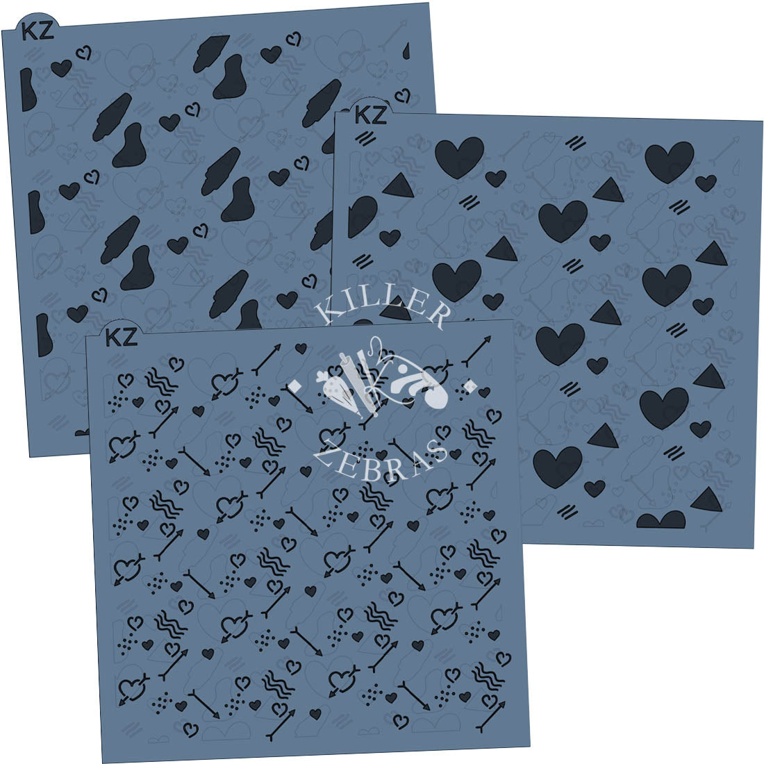 5.5 x 5.5 Stencil Shot Through The Heart 3 Part Stencil