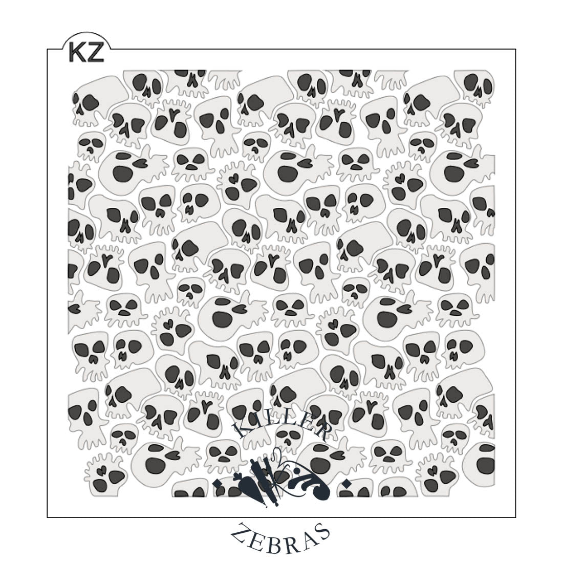 5.5 x 5.5 Stencil Skulls 2 Part Stencil