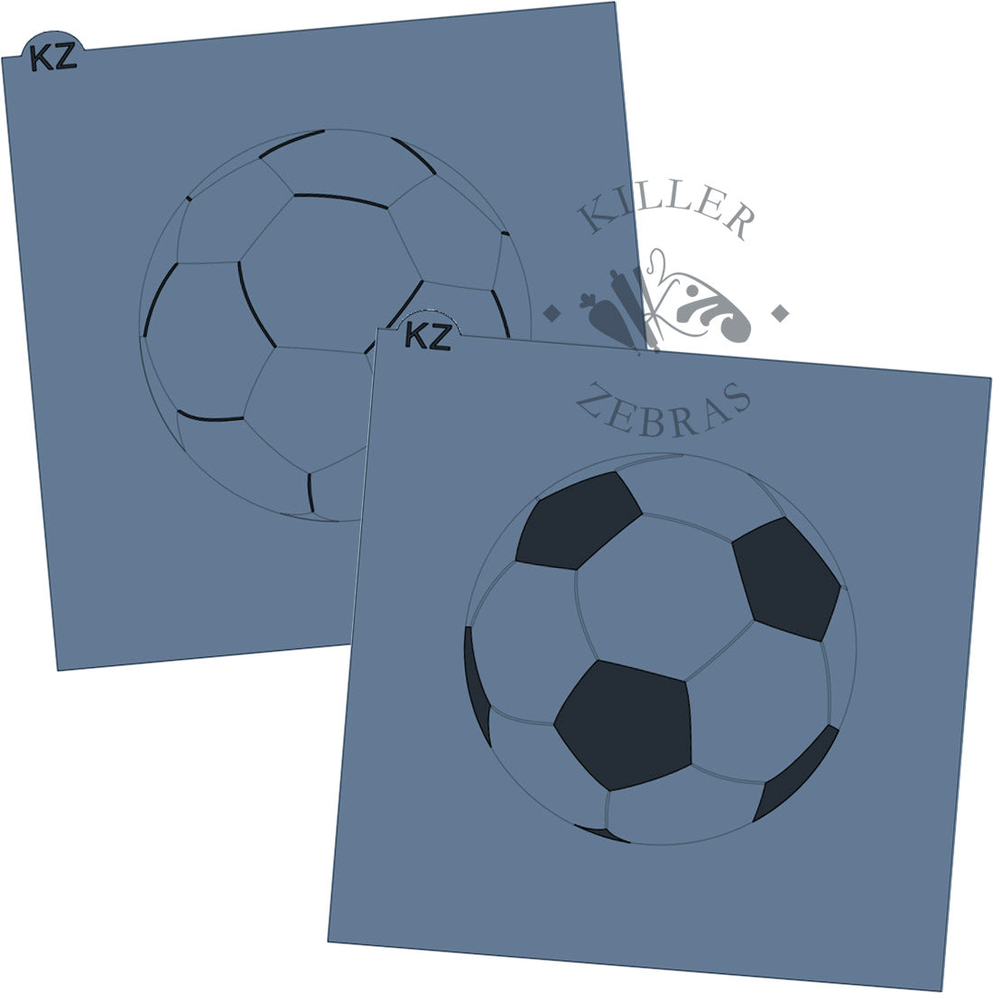 5.5 x 5.5 Stencil Circle Matching Stencils Soccer Ball 2 Part
