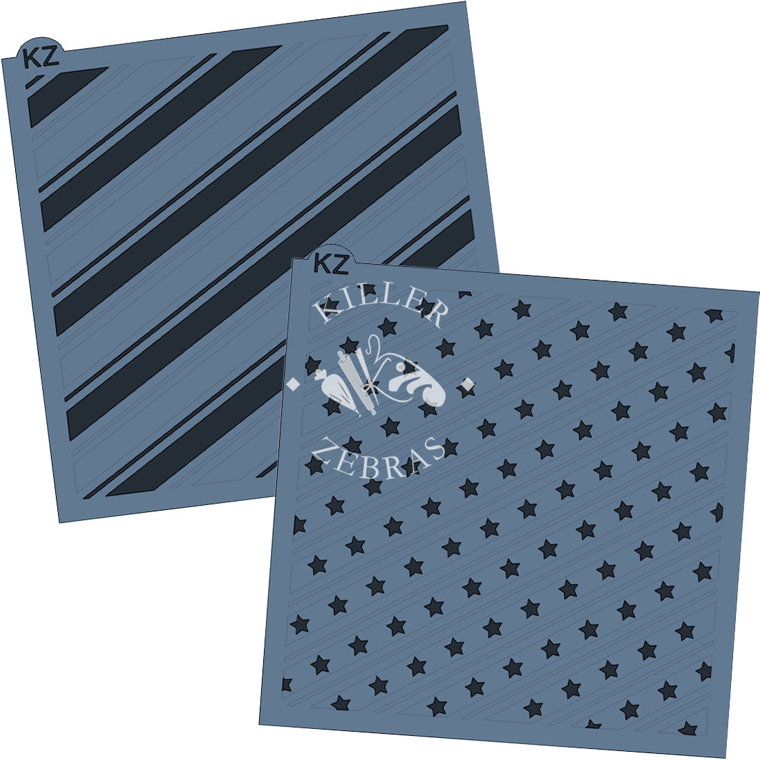 5.5 x 5.5 Stencil Stars and Stripes 2 Part Stencil