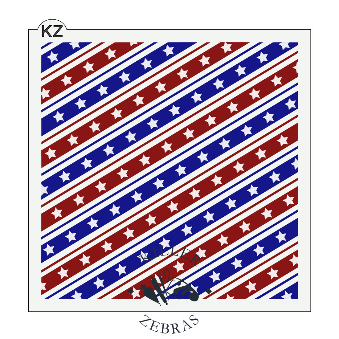5.5 x 5.5 Stencil Stars and Stripes 2 Part Stencil