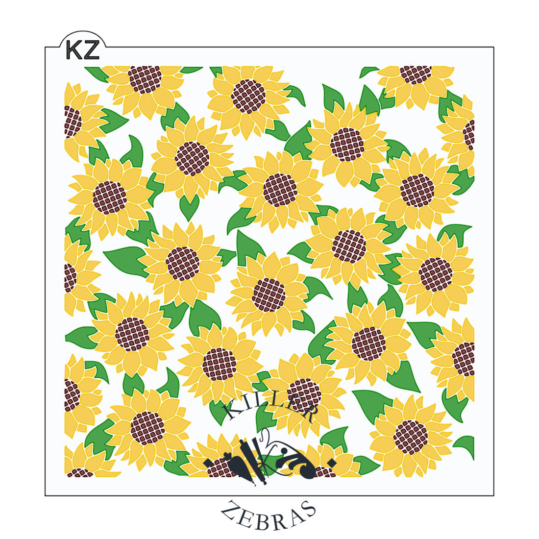 5.5 x 5.5 Stencil Sunflowers 3 Part Stencil