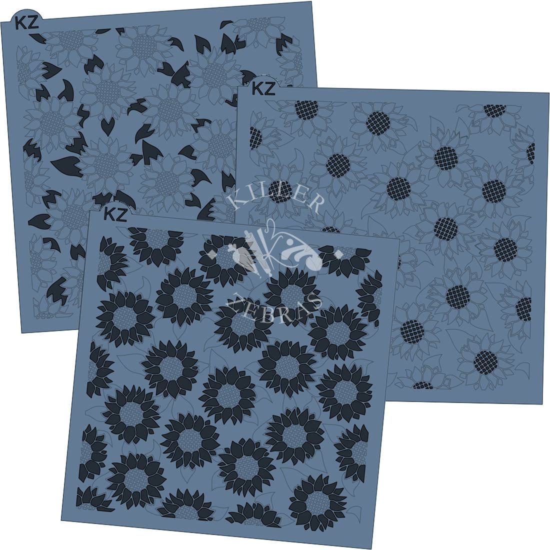 5.5 x 5.5 Stencil Sunflowers 3 Part Stencil