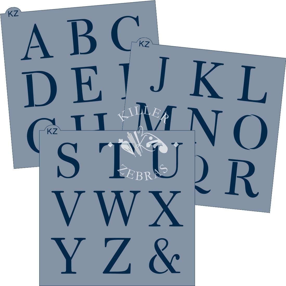 5.5 x 5.5 Stencil Alphabet Stencil Set