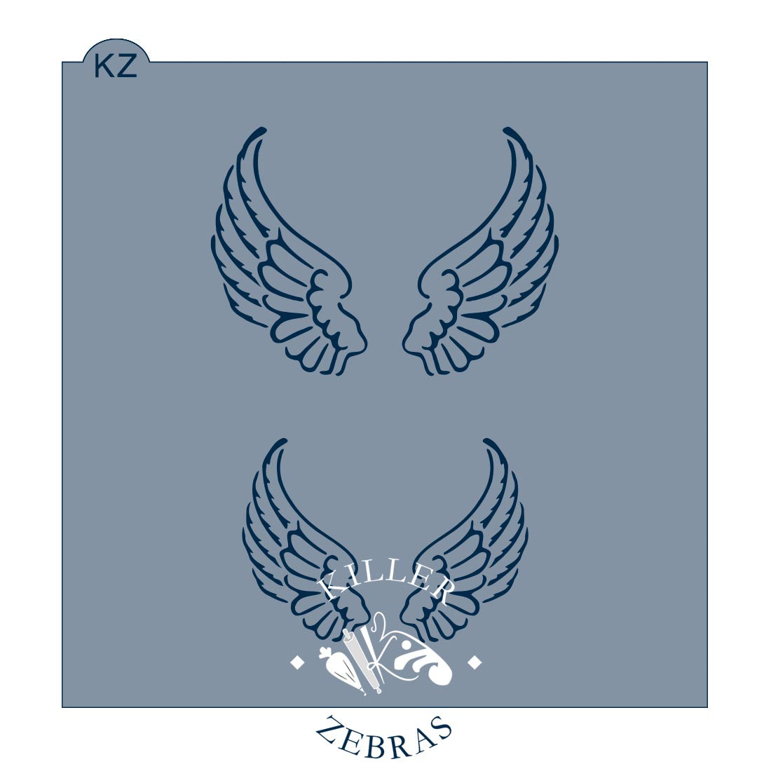 5.5 x 5.5 Stencil Angel Wings Stencil