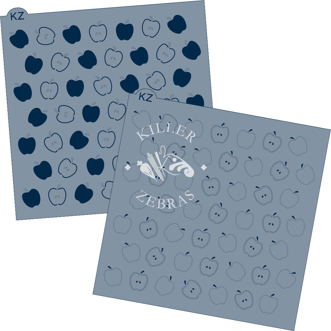5.5 x 5.5 Stencil Apples 2 Part Stencil