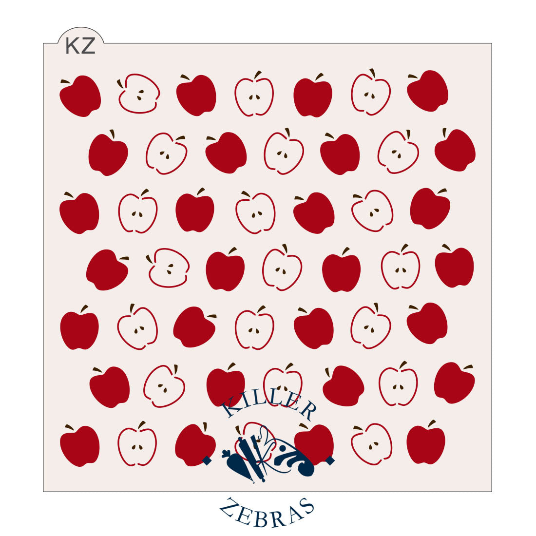 5.5 x 5.5 Stencil Apples 2 Part Stencil