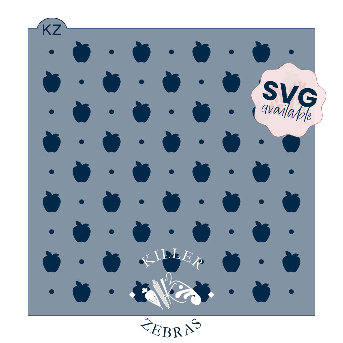 5.5 x 5.5 Stencil Apples and Dots Stencil