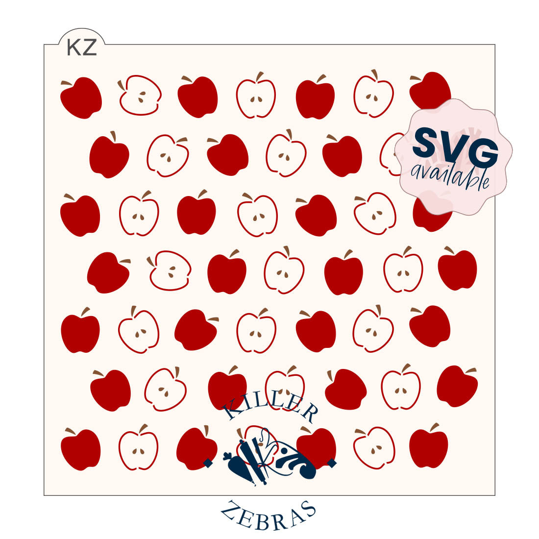 5.5 x 5.5 Stencil Apples – Layered Cookie Stencil