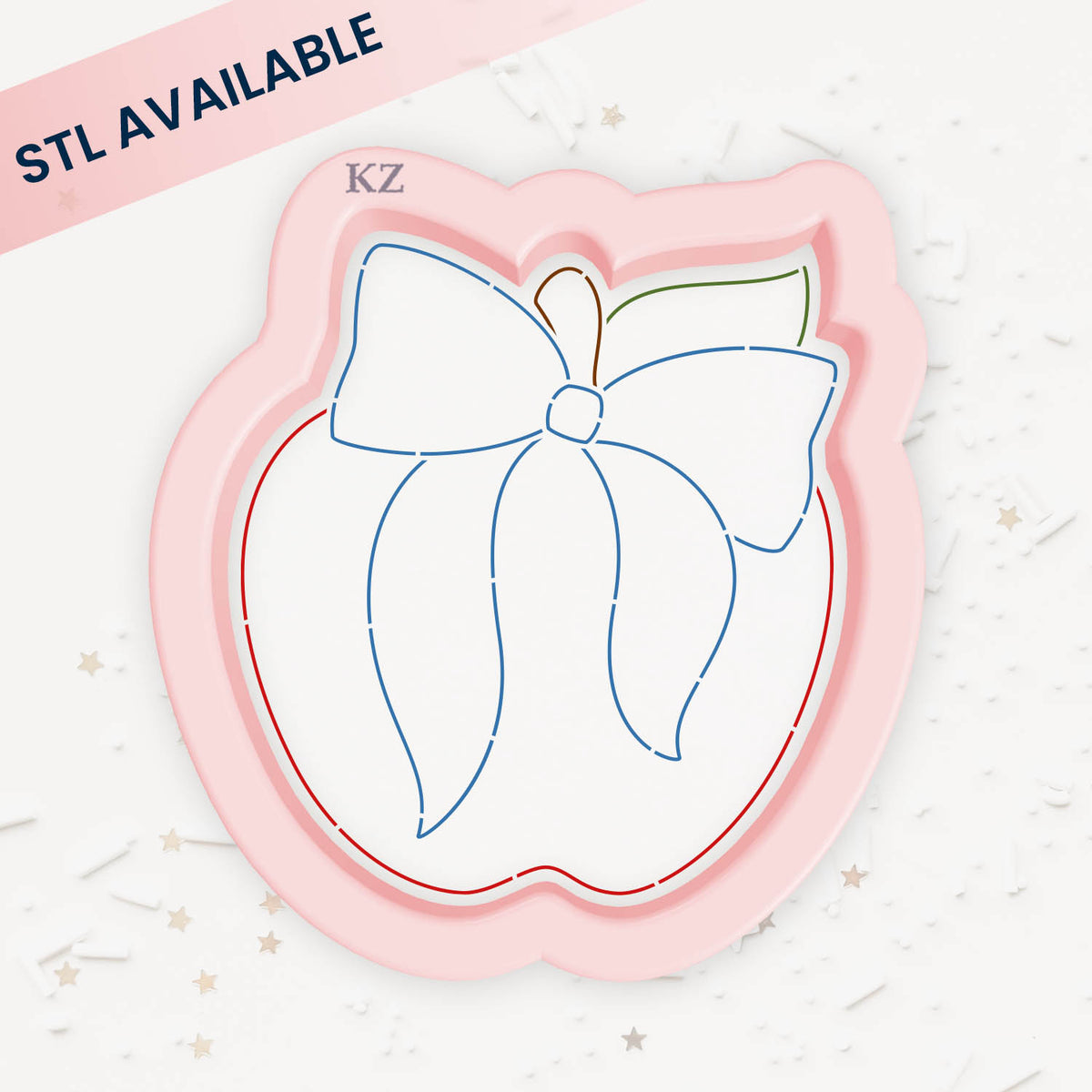 Cookie Cutters Apple with Bow Cutter/Stencil