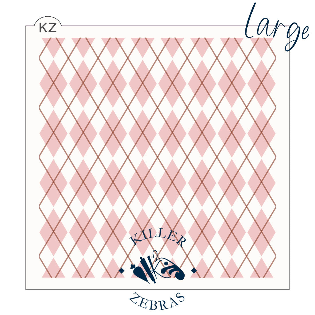 5.5 x 5.5 Stencil Argyle 2 Part Stencil