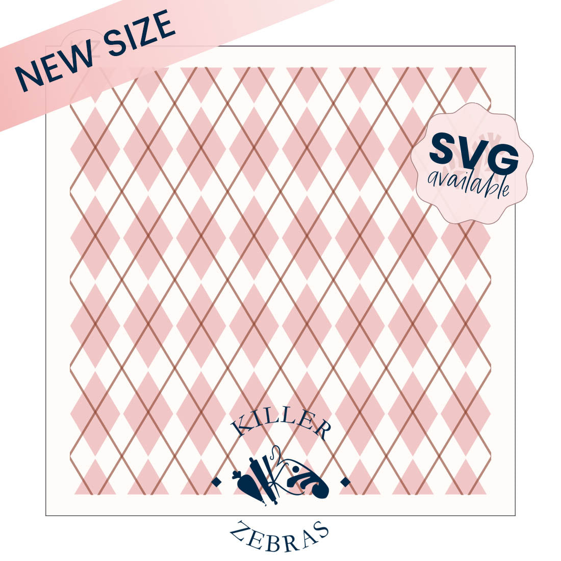 5.5 x 5.5 Stencil Argyle 2 Part Stencil