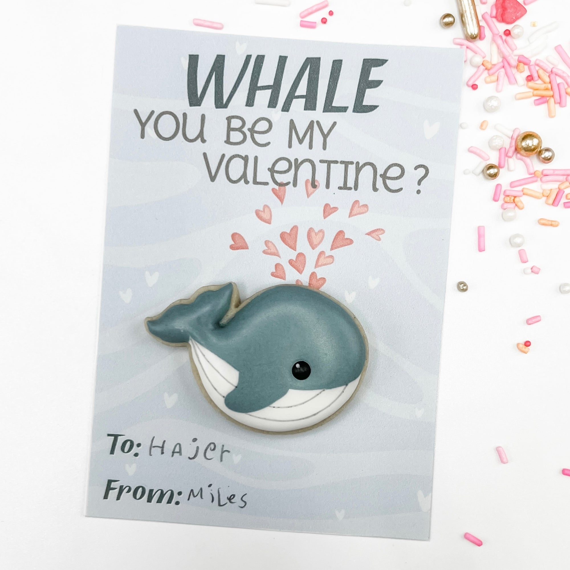 Whale You Be My Valentine Printable Card - Digital Download