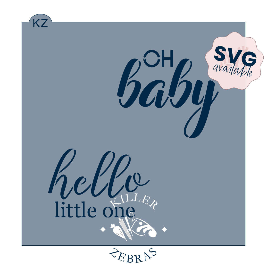 5.5 x 5.5 Stencil Baby Typography – Cookie Stencil
