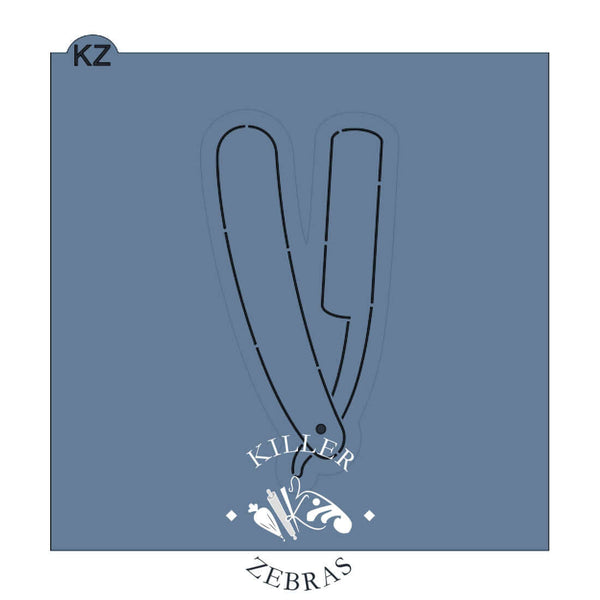 Barber Straight Razor Cookie Cutter & Stencil Set | Cookie Decorating ...