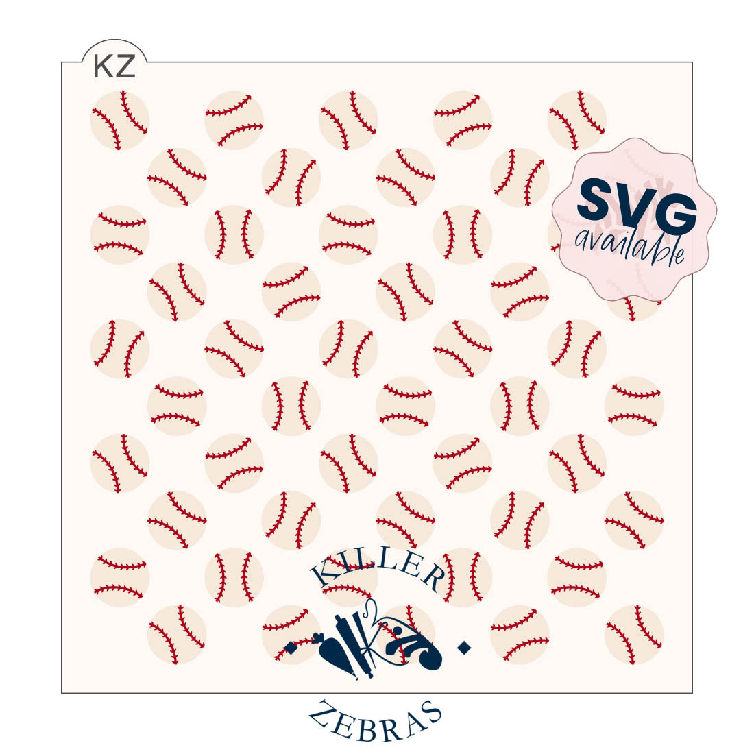 5.5 x 5.5 Stencil Sports Balls – Layered Cookie Stencil