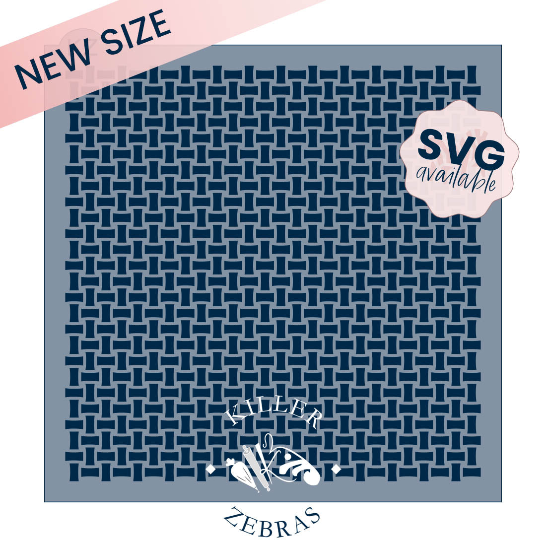 5.5 x 5.5 Stencil Basketweave – Cookie Stencil