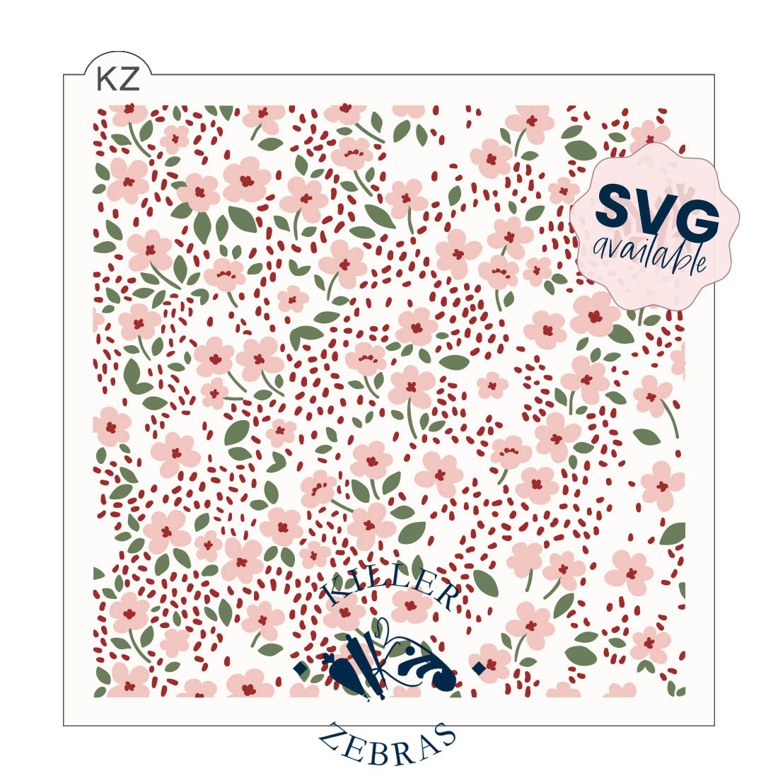 5.5 x 5.5 Stencil Begonia Haze 3 Part Stencil