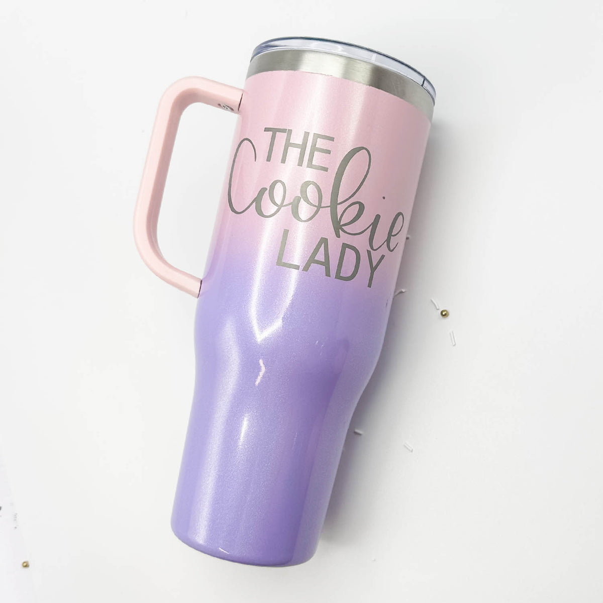 Tumbler Berry Ombre Glitter Stainless Steel 40 oz. Tumbler with Handle