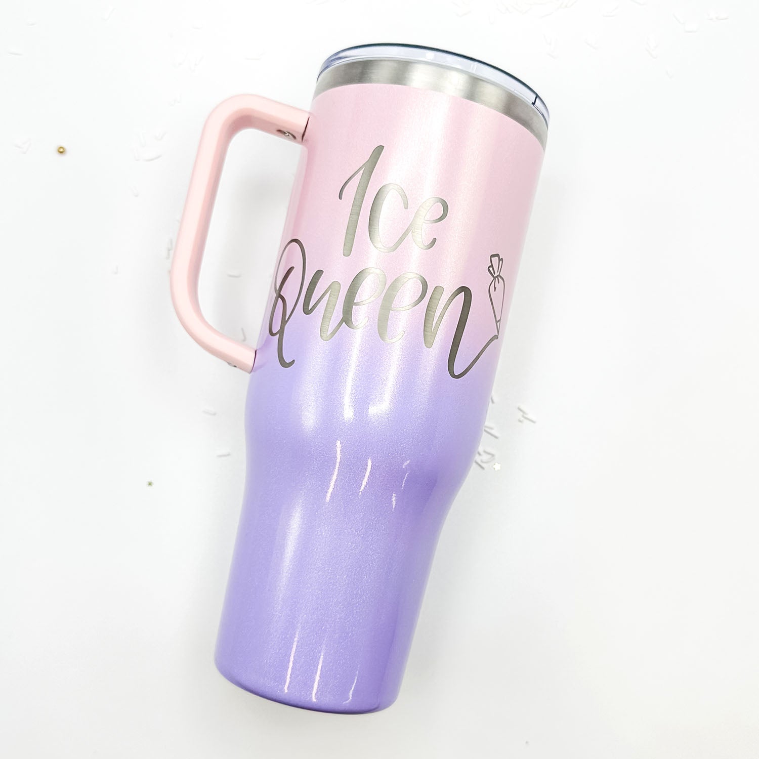 Tumbler Berry Ombre Glitter Stainless Steel 40 oz. Tumbler with Handle