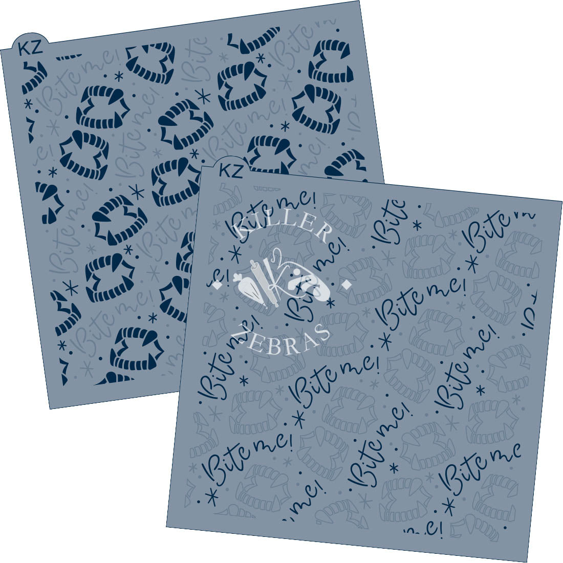 5.5 x 5.5 Stencil Bite Me 2 Part Stencil